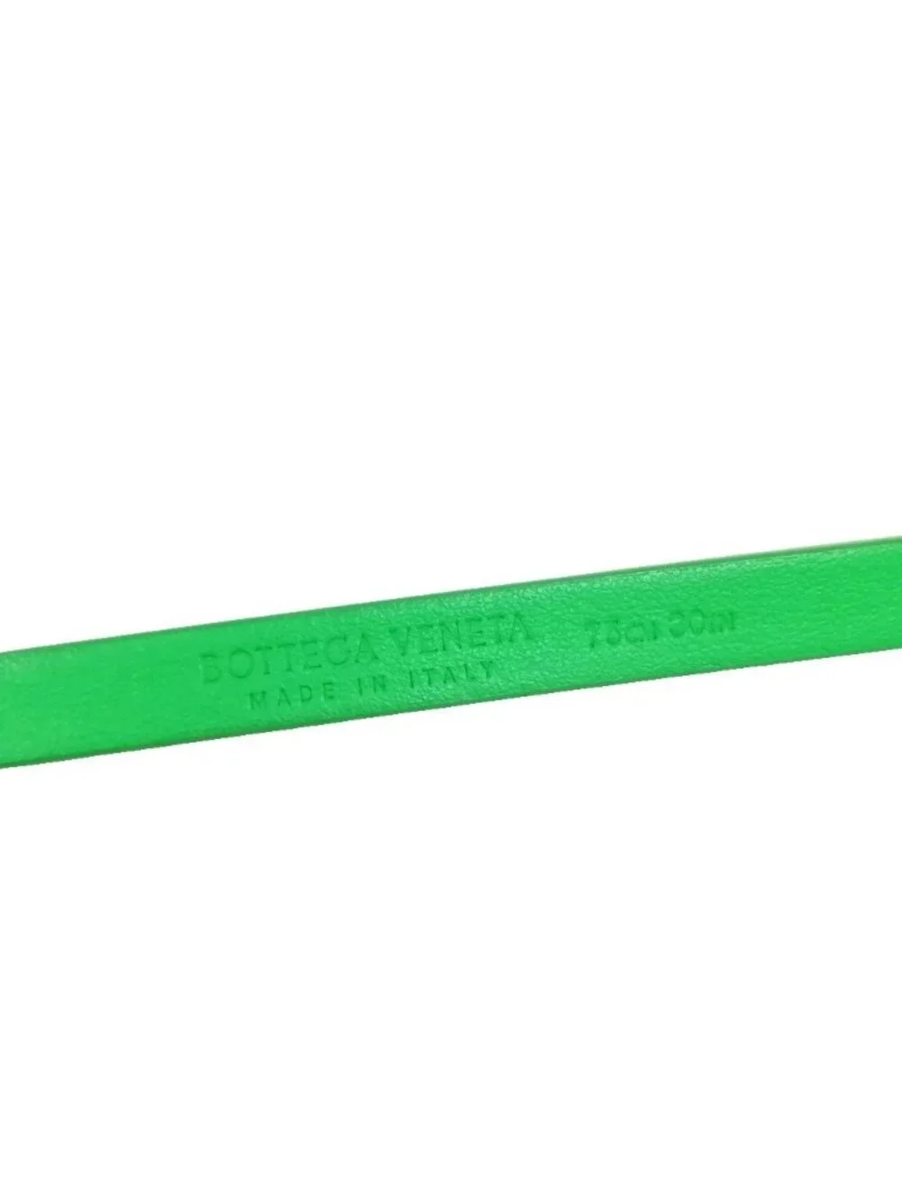 Bottega Veneta Triangle Leather Belt Narrow Skinny Green Gold 75